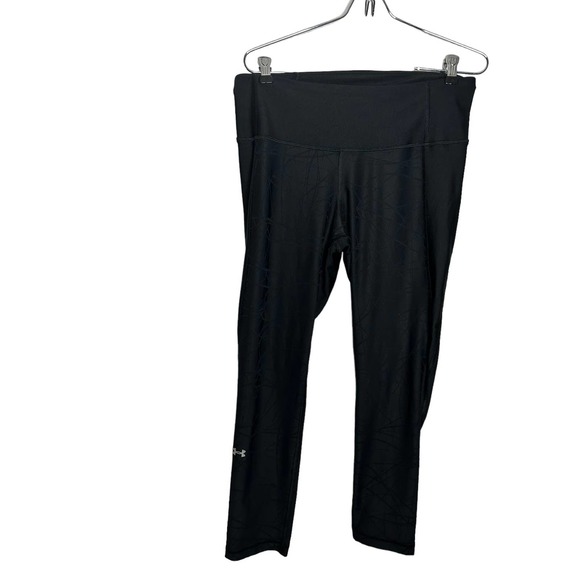 Under Armour 1345751 Women's HeatGear Armour Ankle Crop Jacquard Black large - Picture 1 of 4